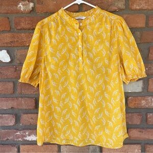 Lucky Brand Lightweight Summery Floral Print Blouse Prairie, Cottagecore (L)